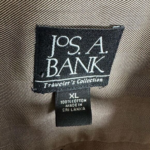 CLEARANCE! Men’s Brown Jos. A. Bank Herringbone Button Down Size XL VGUC - Picture 6 of 6